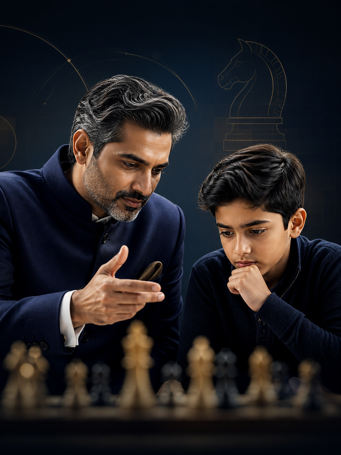 Society of 64 chess mentor guiding a focused young student